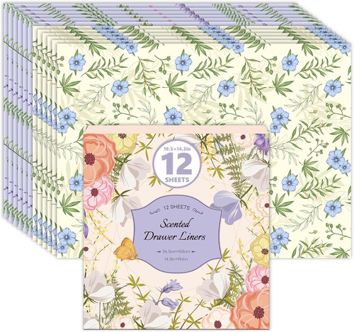Linen lavender drawer liners - linen,