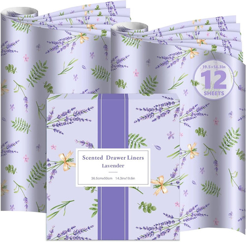 Lavender scented drawer liners - lavender,